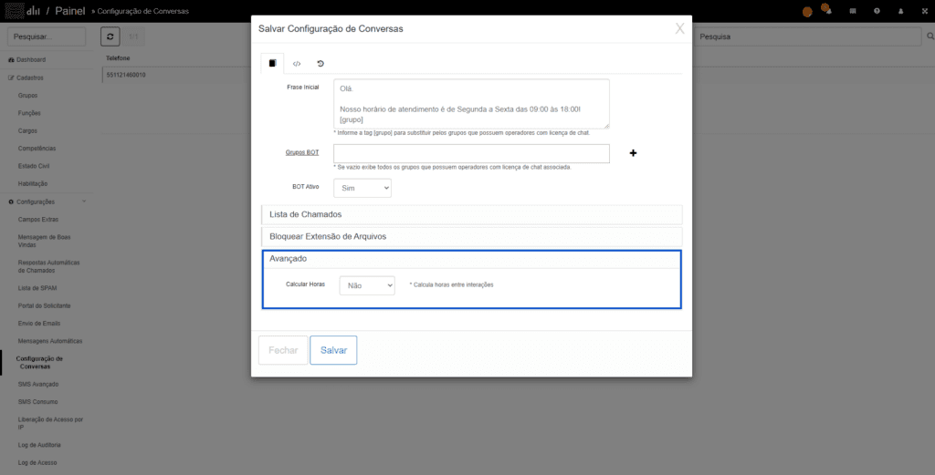 Calculo de Horas Interacoes