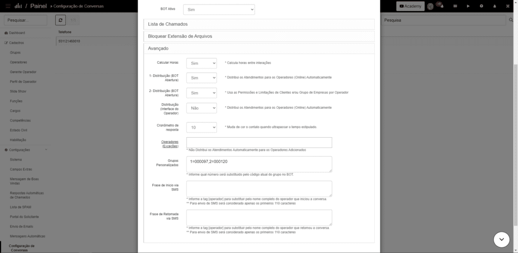 Distribuicao via atendimento ao Cliente Desk WhatsApp 1