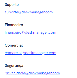 E-mails da página de contato